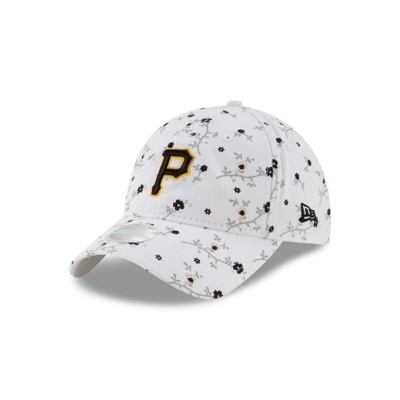 White Pittsburgh Pirates Hat - New Era MLB Blossom 9TWENTY Adjustable Caps USA3689057